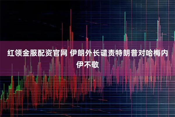 红领金服配资官网 伊朗外长谴责特朗普对哈梅内伊不敬