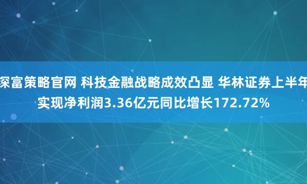 深富策略官网 科技金融战略成效凸显 华林证券上半年实现净利润3.36亿元同比增长172.72%